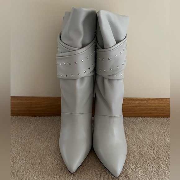 NIB IRO Paris Nori Ankle Studded Tie Boot in Pearl Grey Leather - FR 39 / US 8 - Picture 11 of 16